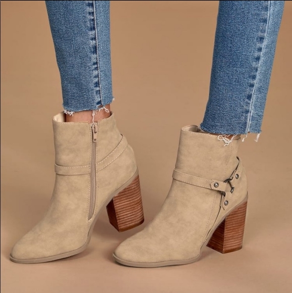 Marka Taupe tan Nubuck Ankle Booties boots 8.5 - Picture 1 of 8